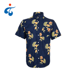TY190522-12 Applicable to holidays new short sleeve printed men sea island cotton hawaiian shirt