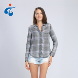 TY20180717-17 Made in China rayon casual classic plaid elegant shirt women