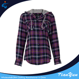 TY17121106 Manufacturer supplier comfortable casual hooded flannel shirts for women