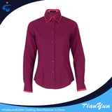 TY17121105 Best price of comfortable classical long sleeve check female uniform blouse