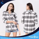 TY17196 Made in China plaid white black casual european fashion women clothing