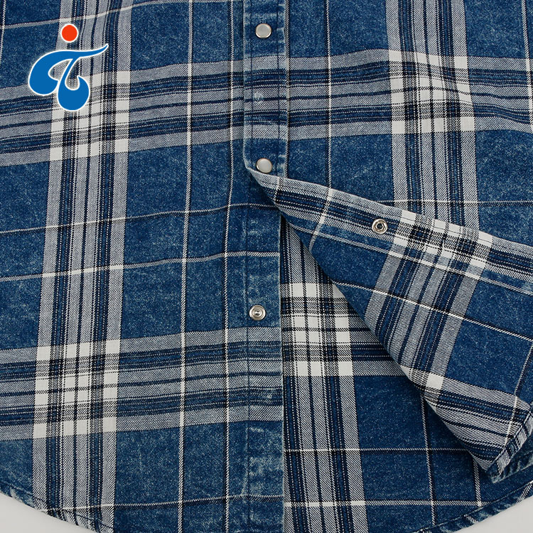TY0412-13-1 Made in China classic denim stylish 100% cotton woven check shirts for men