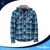 TY17121160 Economic and reliable popular fancy winter hooded check flannel mens quilted shirt image