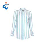 TY190327-14 Best selling custom popular 100% cotton long sleeve stripe shirt design for women
