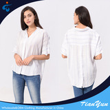 TY17212 Made in China cheap different designs short sleeve stripes long shirt women
