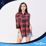 TY17195 TY17195 New comfortable good selling check cotton check fashionable blouse designs