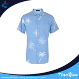 TY17121122 Creative short sleeve 100% cotton new model customized light blue shirt picture