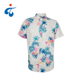 TY190412-4 Latest arrival professional poplin cotton printed colorful flower casual shirt for mans