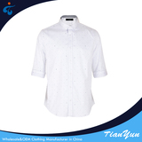 TY17121134 Top quality factory eco-friendly printed cotton spandex plain men shining white shirts