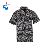 TY0507-14 New design 100%cotton fancy short sleeve black white floral shirts for men
