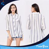TY17187 Popular designer custom made fancy linen fashion women loose blouse