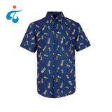 TY0507-6 Latest style tropical pineapple cute short printed hawaiian aloha shirt for men