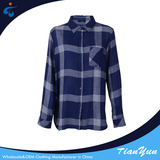TY17102711 Made in China comfortable long sleeve rayon check blouse designs for fat ladies