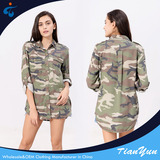 TY17209 Top quality best price comfortable trendy print camouflage shirt women