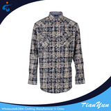 TY1709303 Hot selling wholesale casual checked mens custom washed button up flannel shirt