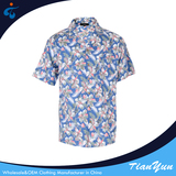 TY17121135 Trendy comfortable short sleeve new design men flower plain beach shirts