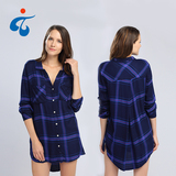 TY20180717-12 Manufactory comfortable mature ladies long check blouses pictures