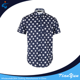 TY17121119 Professional comfortable casual summer star printed organic cotton shirt